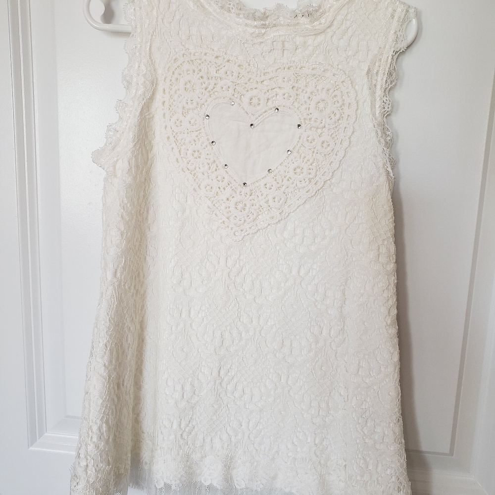 NWT white crochet dress mea li rose